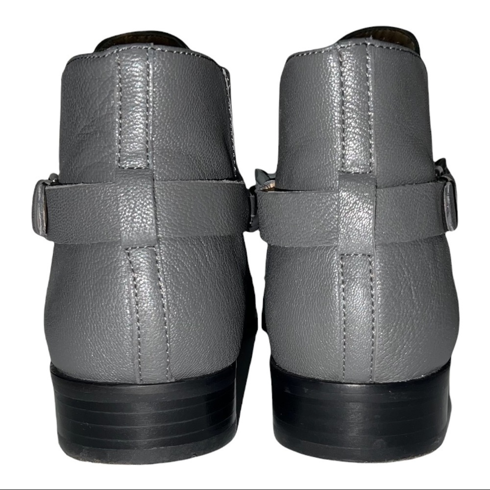 JOE’S (EUC) LIKE NEW leather booties size 9.5, Gray with Chain Detailing - Picture 3 of 14